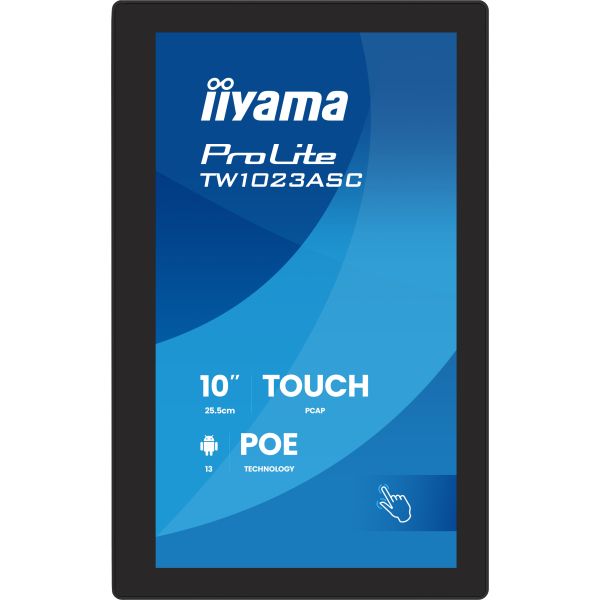 iiyama TW1023ASC-B3P beeldkrant Kiosk-ontwerp 25,6 cm (10.1") Wifi 385 cd/m² WXGA Zwart Touchscreen Type processor Android 24/7 (TW1023ASC-B3P)