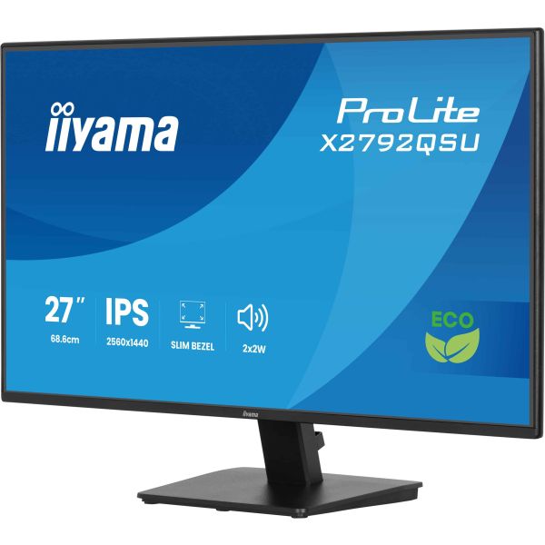 iiyama ProLite X2792QSU-B1 computer monitor 68,6 cm (27") 2560 x 1440 Pixels Quad HD Zwart (X2792QSU-B1)