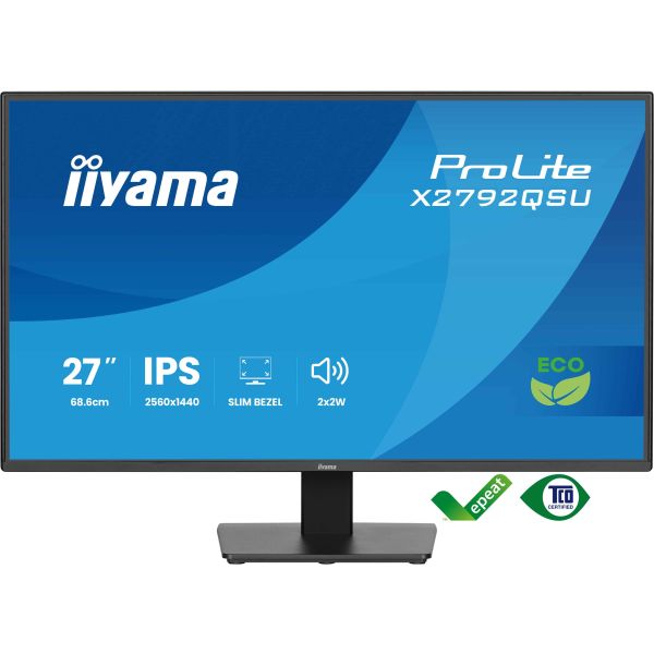 iiyama ProLite X2792QSU-B1 computer monitor 68,6 cm (27") 2560 x 1440 Pixels Quad HD Zwart (X2792QSU-B1)
