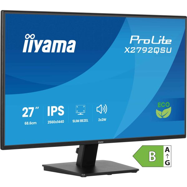 iiyama ProLite X2792QSU-B1 computer monitor 68,6 cm (27") 2560 x 1440 Pixels Quad HD Zwart (X2792QSU-B1)