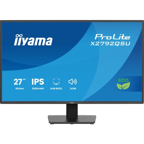iiyama ProLite X2792QSU-B1 computer monitor 68,6 cm (27") 2560 x 1440 Pixels Quad HD LED Zwart (X2792QSU-B1)