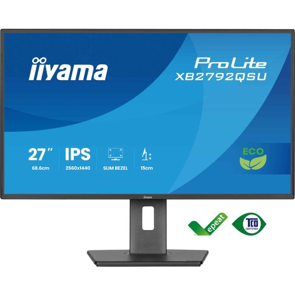 iiyama ProLite XB2792QSU-B1 computer monitor 68,6 cm (27") 2560 x 1440 Pixels Quad HD Zwart (XB2792QSU-B1) iiyama ProLite XB2792QSU-B1 computer monitor 68,6 cm (27") 2560 x 1440 Pixels Quad HD Zwart (XB2792QSU-B1)