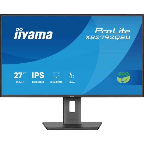 iiyama ProLite XB2792QSU-B1 computer monitor 68,6 cm (27") 2560 x 1440 Pixels Quad HD LED Zwart (XB2792QSU-B1)