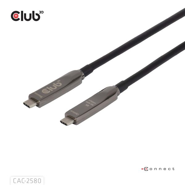 CLUB3D CAC-2580 Full-Feature USB-C® Cable 15m / 49.21ft 8K60Hz 10Gbps 60W (CAC-2580)