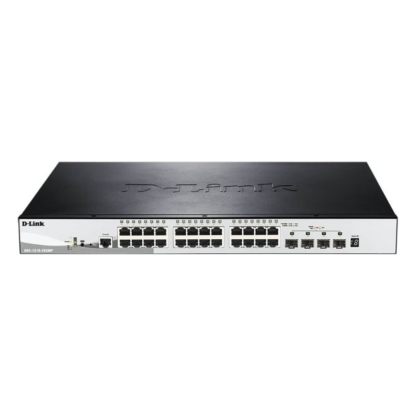 D-Link DGS-1510-28XMP netwerk-switch Managed L2/L3 Gigabit Ethernet (10/100/1000) Power over Ethernet (PoE) Zwart, Grijs (DGS-1510-28XMP)