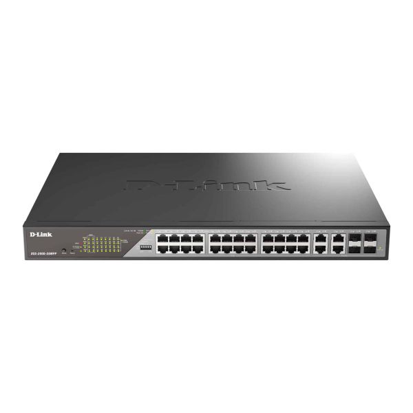 D-Link DSS-200G-28MPP netwerk-switch Managed L2 Gigabit Ethernet (10/100/1000) Power over Ethernet (PoE) 1U Grijs (DSS-200G-28MPP)
