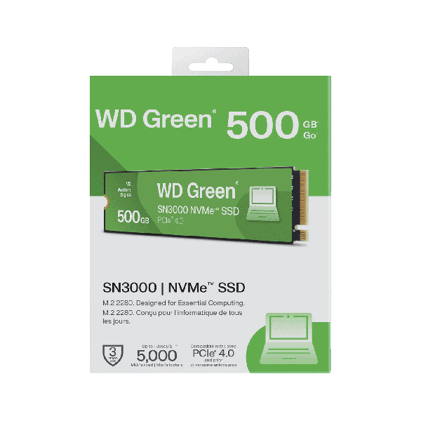 Sandisk WD Green SN3000 NVMe SSD - 500 GB (WDS500G4G0E)