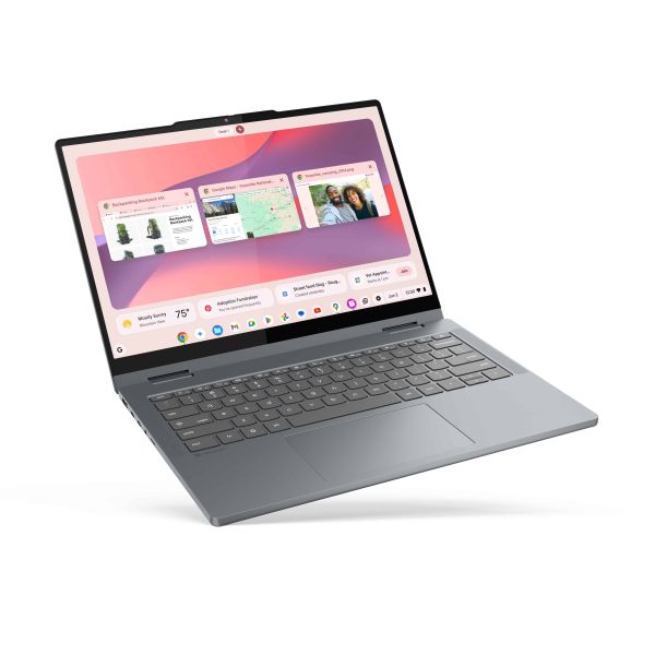 Lenovo Chrome 2in1 14IRU10 Intel Core 5 120U Chromebook 35,6 cm (14") Touchscreen WUXGA 8 GB LPDDR5-SDRAM 128 GB UFS Wi-Fi 6E (802.11ax) ChromeOS Engels Grijs (83LL0002MH)