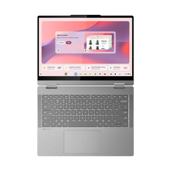 Lenovo Chrome 2in1 14IRU10 Intel Core 5 120U Chromebook 35,6 cm (14") Touchscreen WUXGA 8 GB LPDDR5-SDRAM 128 GB UFS Wi-Fi 6E (802.11ax) ChromeOS Engels Grijs (83LL0002MH)
