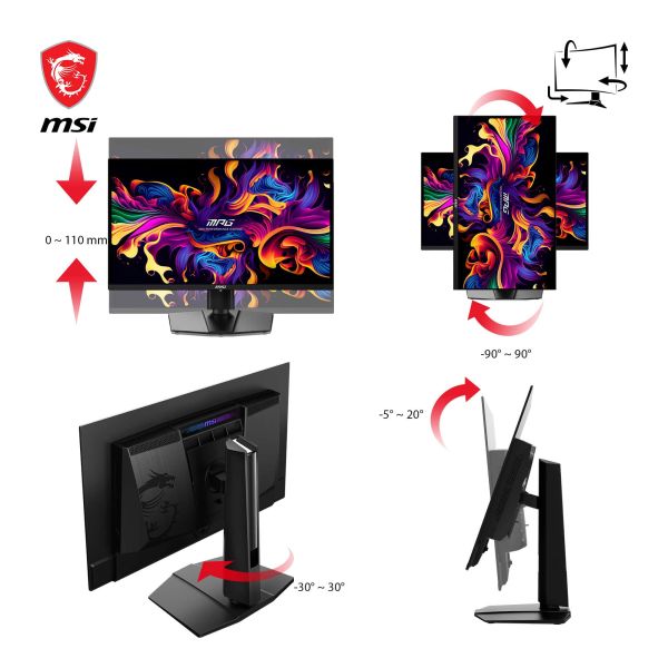 MSI MPG 271QRXDE QD-OLED computer monitor 67,3 cm (26.5") 2560 x 1440 Pixels Wide Quad HD Zwart (9S6-3CD79A-052)