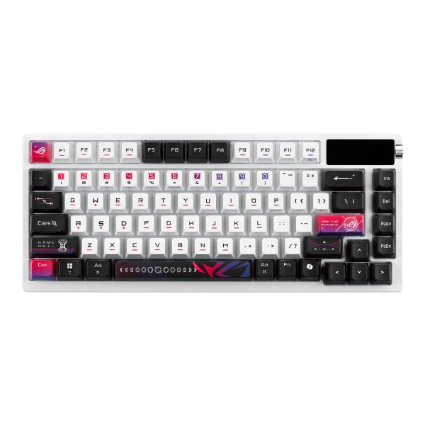 ASUS ROG Azoth X toetsenbord Gamen USB + RF Wireless + Bluetooth Zwart, Wit (90MP044F-BKUA30)