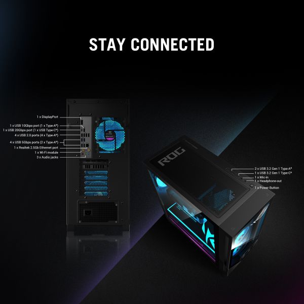 ASUS ROG G700 G700TF-05225F030W Intel Core Ultra 5 225F 32 GB DDR5-SDRAM 1 TB SSD NVIDIA GeForce RTX 5070 Windows 11 Home Tower PC Zwart (90PF0561-M00B20)