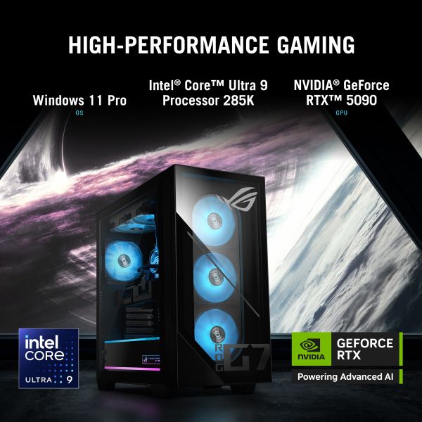 ASUS ROG G700 G700TF-05225F030W Intel Core Ultra 5 225F 32 GB DDR5-SDRAM 1 TB SSD NVIDIA GeForce RTX 5070 Windows 11 Home Tower PC Zwart (90PF0561-M00B20)
