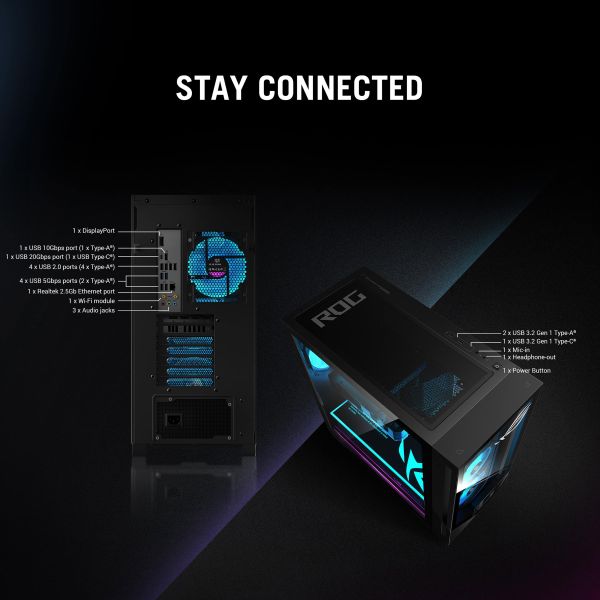 ASUS ROG G700 GM700TZ-R9800X179W AMD Ryzen™ 7 9800X3D 64 GB DDR5-SDRAM 2 TB SSD AMD Radeon RX 9070 XT Windows 11 Home Tower PC Zwart (90PF05T1-M00XD0)