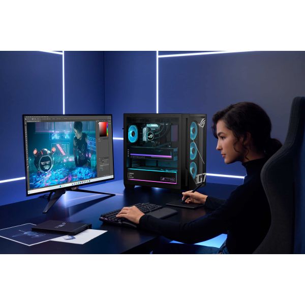 ASUS ROG G700 GM700TZ-R9800X179W AMD Ryzen™ 7 9800X3D 64 GB DDR5-SDRAM 2 TB SSD AMD Radeon RX 9070 XT Windows 11 Home Tower PC Zwart (90PF05T1-M00XD0)