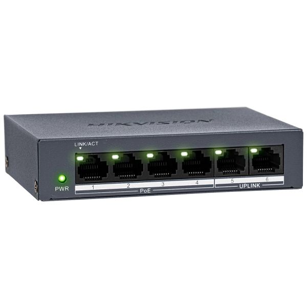 Hikvision DS-XS0106-P Unmanaged Switch PoE 4+2 (DS-XS0106-P)