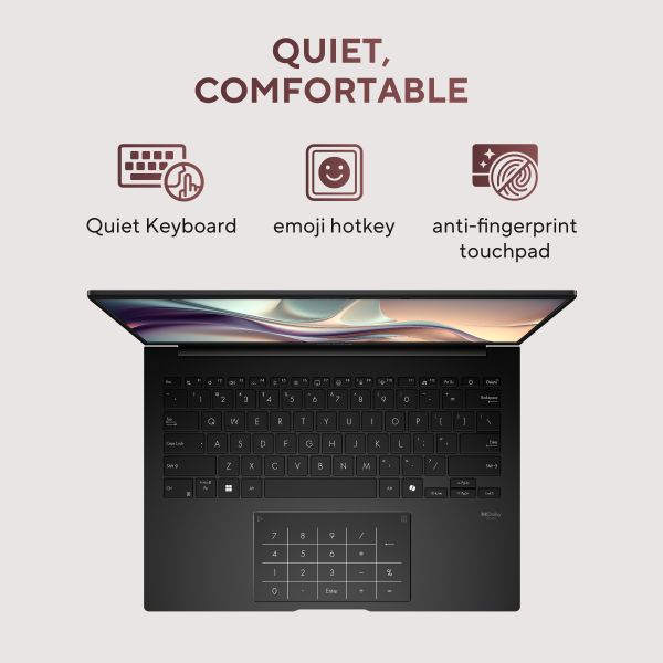 ASUS Zenbook 14 OLED UM3406KA-QD132W Copilot+ PC AMD Ryzen AI 7 350 Laptop 35,6 cm (14") WUXGA 32 GB LPDDR5x-SDRAM 1 TB SSD Wi-Fi 6E (802.11ax) Windows 11 Home Nederlands Zwart (90NB14U1-M00720)  ASUS Zenbook 14 OLED UM3406KA-QD132W Copilot+ PC AMD Ryzen AI 7 350 Laptop 35,6 cm (14") WUXGA 32 GB LPDDR5x-SDRAM 1 TB SSD Wi-Fi 6E (802.11ax) Windows 11 Home Nederlands Zwart (90NB14U1-M00720)