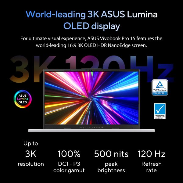 ASUS Vivobook Pro 15 OLED N6506CU-MA040WS Copilot+ PC Intel Core Ultra 9 285H Laptop 39,6 cm (15.6") 3K 24 GB DDR5-SDRAM 1 TB SSD NVIDIA GeForce RTX 4050 Wi-Fi 6E (802.11ax) Windows 11 Home Nederlands Zwart, Grijs (90NB15E3-M002H0)  ASUS Vivobook Pro 15 OLED N6506CU-MA040WS Copilot+ PC Intel Core Ultra 9 285H Laptop 39,6 cm (15.6") 3K 24 GB DDR5-SDRAM 1 TB SSD NVIDIA GeForce RTX 4050 Wi-Fi 6E (802.11ax) Windows 11 Home Nederlands Zwart, Grijs (90NB15E3-M002H0)