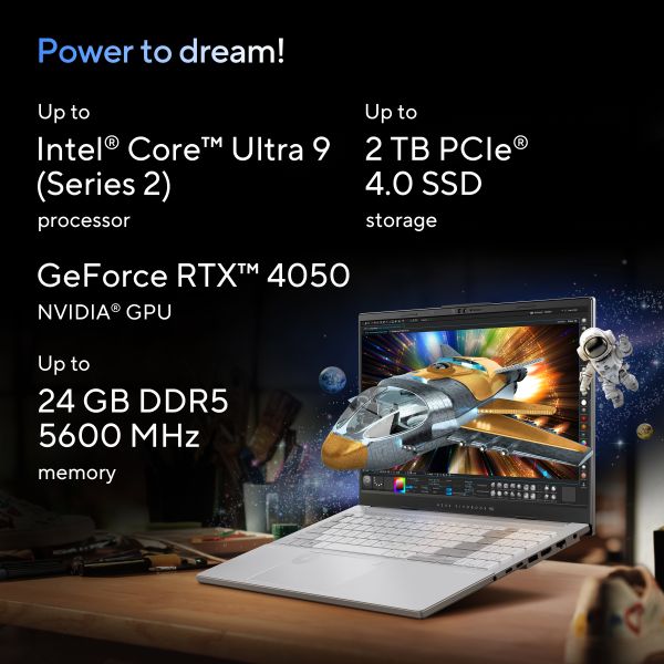 ASUS Vivobook Pro 15 OLED N6506CU-MA040WS Copilot+ PC Intel Core Ultra 9 285H Laptop 39,6 cm (15.6") 3K 24 GB DDR5-SDRAM 1 TB SSD NVIDIA GeForce RTX 4050 Wi-Fi 6E (802.11ax) Windows 11 Home Nederlands Zwart, Grijs (90NB15E3-M002H0)  ASUS Vivobook Pro 15 OLED N6506CU-MA040WS Copilot+ PC Intel Core Ultra 9 285H Laptop 39,6 cm (15.6") 3K 24 GB DDR5-SDRAM 1 TB SSD NVIDIA GeForce RTX 4050 Wi-Fi 6E (802.11ax) Windows 11 Home Nederlands Zwart, Grijs (90NB15E3-M002H0)