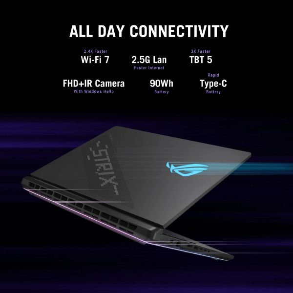 ASUS ROG Strix SCAR 16 G635LX-RW042W Copilot+ PC Intel Core Ultra 9 275HX Laptop 40,6 cm (16") WQXGA 64 GB DDR5-SDRAM 2 TB SSD NVIDIA GeForce RTX 5090 Wi-Fi 7 (802.11be) Windows 11 Home Nederlands Zwart (90NR0L81-M004P0)