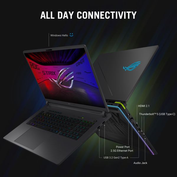 ASUS ROG Strix G18 G815LR-S9103W Copilot+ PC Intel Core Ultra 9 275HX Laptop 45,7 cm (18") 2.5K 32 GB DDR5-SDRAM 2 TB SSD NVIDIA GeForce RTX 5070 Ti Wi-Fi 7 (802.11be) Windows 11 Home Nederlands Grijs (90NR0LT1-M003Y0)