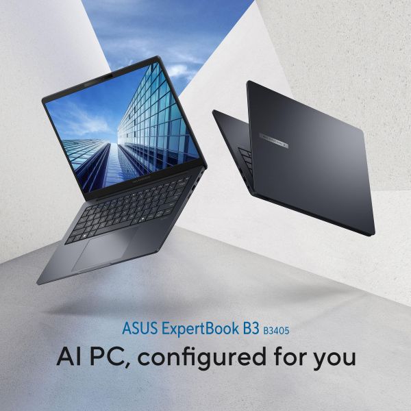 ASUS ExpertBook B3 B3405CCA-LY2769X Intel Core Ultra 7 255H Laptop 35,6 cm (14") WUXGA 32 GB DDR5-SDRAM 1 TB SSD Wi-Fi 6E (802.11ax) Windows 11 Pro US International Zwart, Grijs (90NX08L1-M03840)