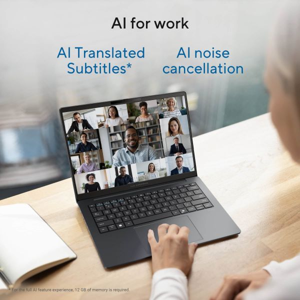 ASUS ExpertBook B3 B3405CCA-LY2769X Intel Core Ultra 7 255H Laptop 35,6 cm (14") WUXGA 32 GB DDR5-SDRAM 1 TB SSD Wi-Fi 6E (802.11ax) Windows 11 Pro US International Zwart, Grijs (90NX08L1-M03840)