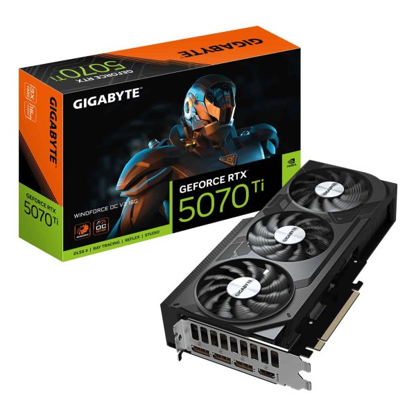 GIGABYTE GeForce RTX 5070 Ti WINDFORCE OC V2 NVIDIA 16 GB GDDR7 (GV-N507TWF3OCV2-16GD)