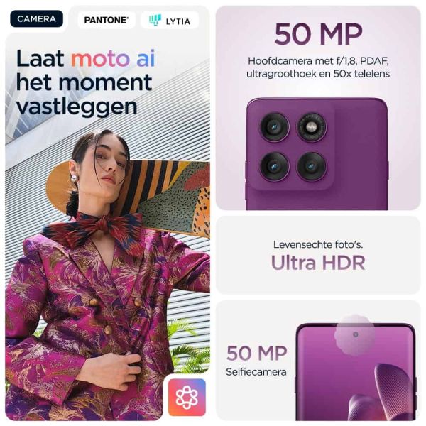 Motorola edge 60 pro 16,9 cm (6.67") Dual SIM Android 15 5G USB Type-C 12 GB 512 GB 6000 mAh Paars (PB7X0071SE) Motorola edge 60 pro 16,9 cm (6.67") Dual SIM Android 15 5G USB Type-C 12 GB 512 GB 6000 mAh Paars (PB7X0071SE)