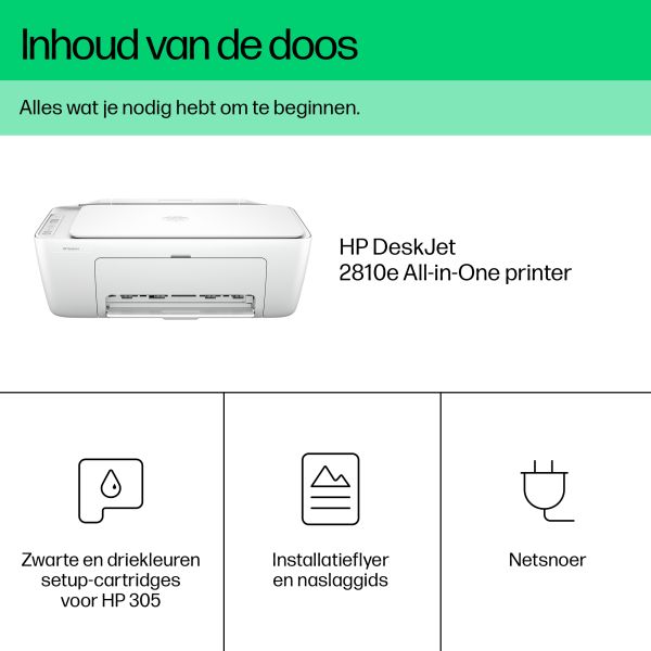 HP DeskJet 2810e Draadloos All-in-One Kleur Printer, Instant Ink; Kopieerapparaat, scanner (588Q0B) HP DeskJet 2810e Draadloos All-in-One Kleur Printer, Instant Ink; Kopieerapparaat, scanner (588Q0B)