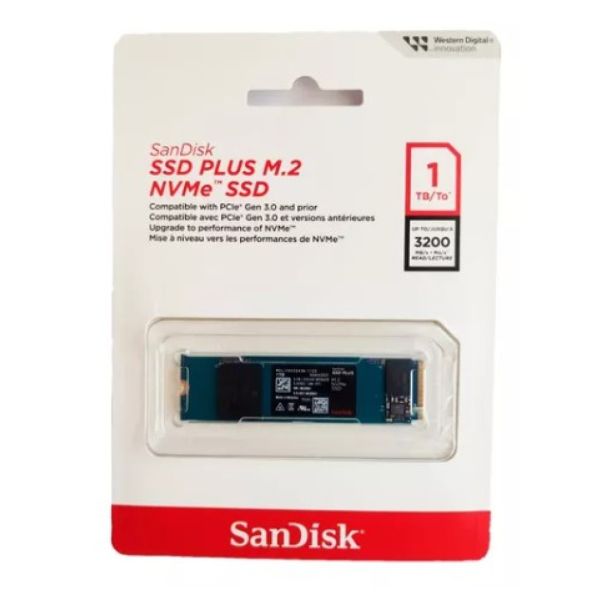 Sandisk SSD Plus NVMe 1TB M2 (SDSSDA3N-1T00-G26)
