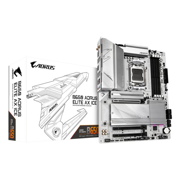 GIGABYTE B650 AORUS ELITE AX ICE moederbord AMD B650 Socket AM5 ATX (B650 A ELITE AX ICE)
