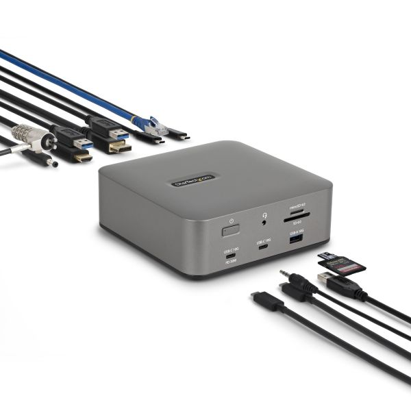 StarTech.com Thunderbolt 5 Universeel Docking Station, Multi-Display Hub, 8K 60Hz of 4K 144Hz, 120Gbps Bandwidth Boost, 140W PD, 30W Phone Charging, USB 10Gbps, 2.5G LAN (215UE-TB5USB4DOCK)