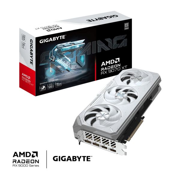 GIGABYTE Radeon RX 9070 XT GAMING OC ICE 16G AMD 16 GB GDDR6 (GV-R907XGAMINGOCICE-16GD)