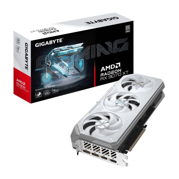 GIGABYTE Radeon RX 9070 XT GAMING OC ICE 16G AMD 16 GB GDDR6 (GV-R907XGAMINGOCICE-16GD)