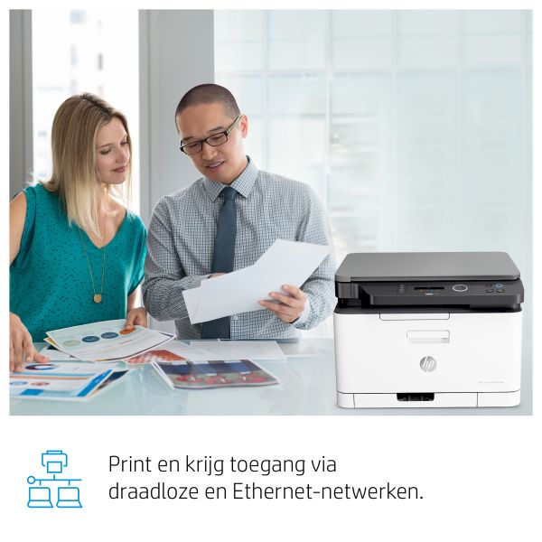 HP Color Laser Laser 178nw Draadloos Multifunction Kleur Printer, Kopieerapparaat, scanner; dubbelzijdig
