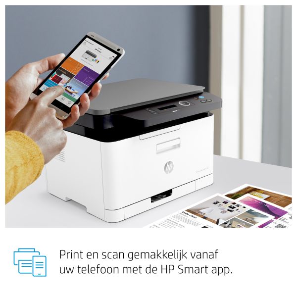 HP Color Laser Laser 178nw Draadloos Multifunction Kleur Printer, Kopieerapparaat, scanner; dubbelzijdig