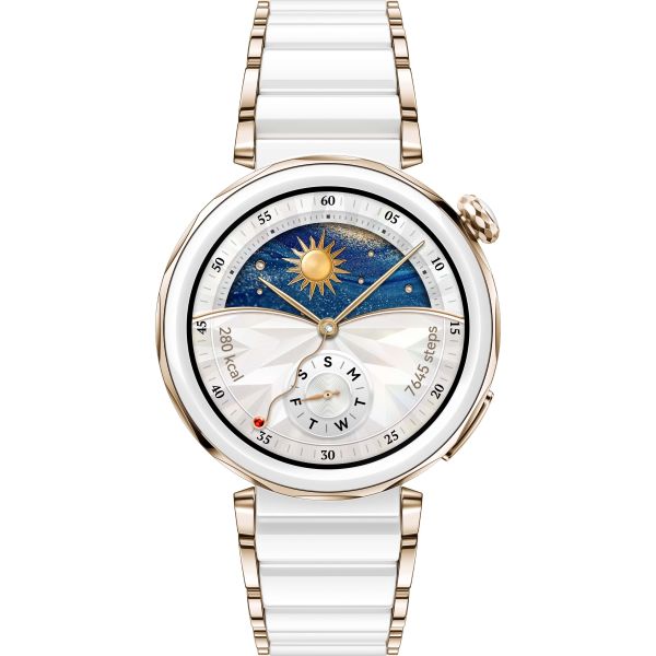 Huawei WATCH GT5 Pro 42mm 3,35 cm (1.32") AMOLED Digitaal 466 x 466 Pixels Wit GPS (55020DRC)