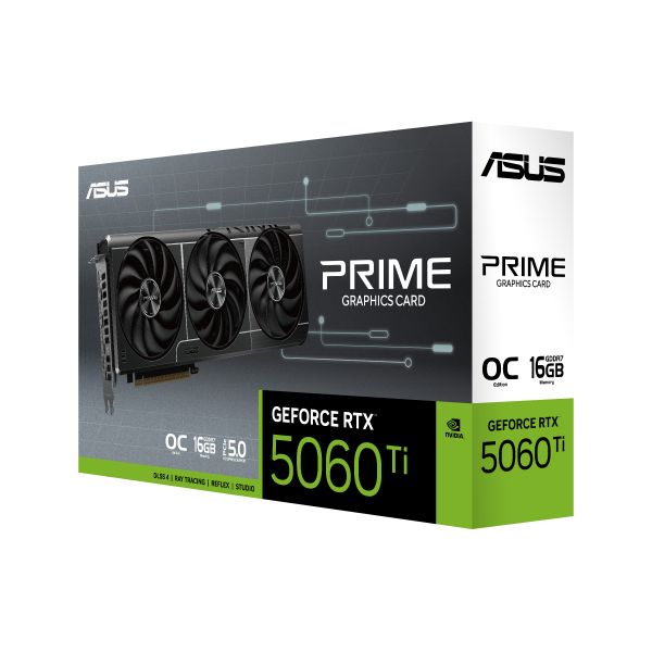 ASUS Prime -RTX5060TI-O16G NVIDIA GeForce RTX 5060 Ti 16 GB GDDR7 (PRIME-RTX5060TI-O16G)  ASUS Prime -RTX5060TI-O16G NVIDIA GeForce RTX 5060 Ti 16 GB GDDR7