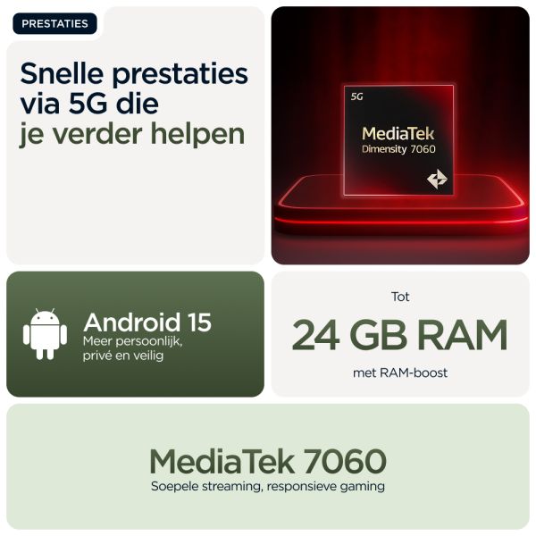 Motorola moto g56 5G 17,1 cm (6.72") Hybride Dual SIM Android 15 USB Type-C 8 GB 256 GB 5200 mAh Groen (PB7Y0033PL) Motorola moto g56 5G 17,1 cm (6.72") Hybride Dual SIM Android 15 USB Type-C 8 GB 256 GB 5200 mAh Groen (PB7Y0033PL)