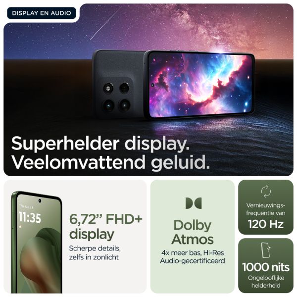 Motorola moto g56 5G 17,1 cm (6.72") Hybride Dual SIM Android 15 USB Type-C 8 GB 256 GB 5200 mAh Groen (PB7Y0033PL) Motorola moto g56 5G 17,1 cm (6.72") Hybride Dual SIM Android 15 USB Type-C 8 GB 256 GB 5200 mAh Groen (PB7Y0033PL)