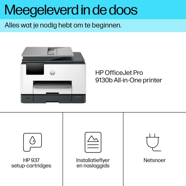 HP OfficeJet Pro 9130b Draadloos All-in-One Kleur Printer, Dubbelzijdig printen; Kopieerapparaat, Scanner (4U561B#686) HP OfficeJet Pro 9130b Draadloos All-in-One Kleur Printer, Dubbelzijdig printen; Kopieerapparaat, Scanner (4U561B#686)