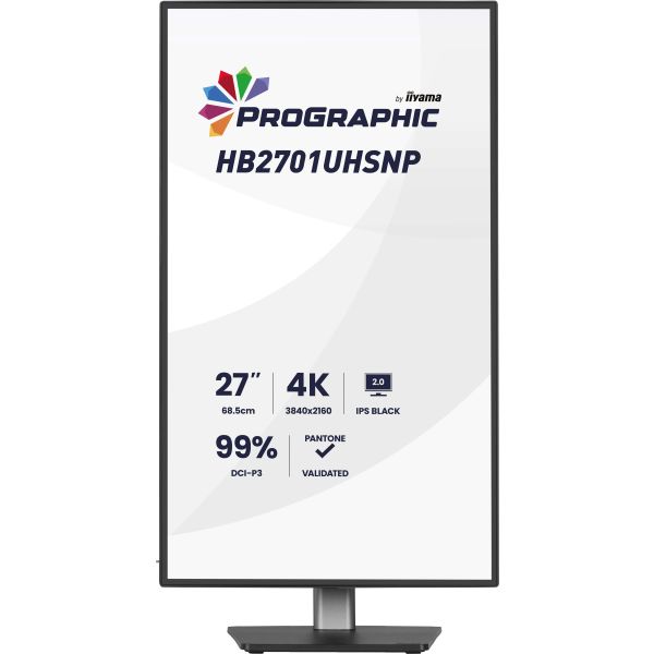 iiyama PROGRAPHIC HB2701UHSNP-B1 computer monitor 68,6 cm (27") 3840 x 2160 Pixels 4K Ultra HD LCD Zwart (HB2701UHSNP-B1)