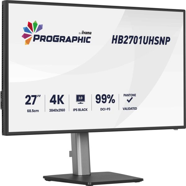 iiyama PROGRAPHIC HB2701UHSNP-B1 computer monitor 68,6 cm (27") 3840 x 2160 Pixels 4K Ultra HD LCD Zwart (HB2701UHSNP-B1)
