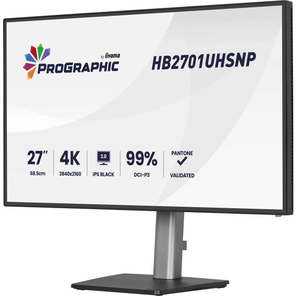 iiyama PROGRAPHIC HB2701UHSNP-B1 computer monitor 68,6 cm (27") 3840 x 2160 Pixels 4K Ultra HD LCD Zwart (HB2701UHSNP-B1)