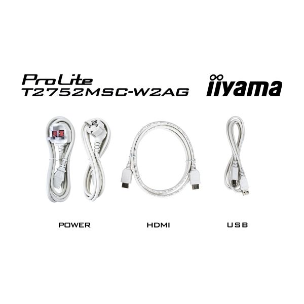 iiyama ProLite T2752MSC-W1AG computer monitor 68,6 cm (27") 1920 x 1080 Pixels Full HD LCD Touchscreen Wit (T2752MSC-W1AG)