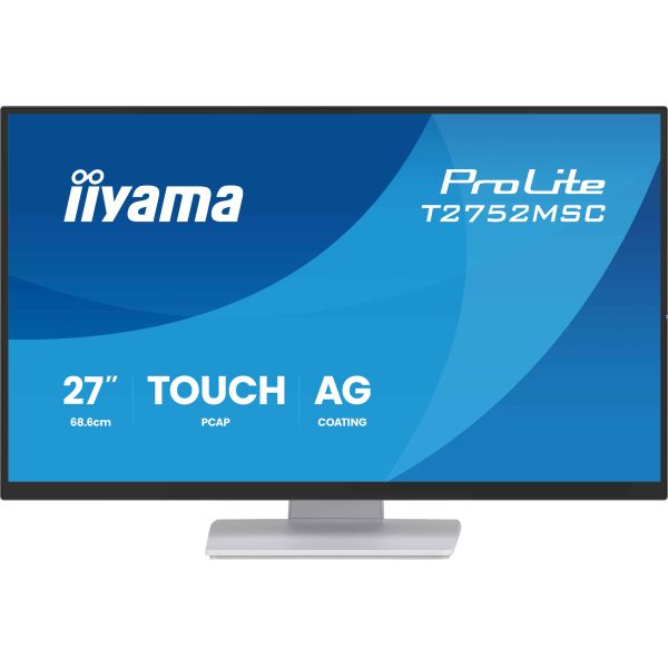 iiyama ProLite T2752MSC-W1AG computer monitor 68,6 cm (27") 1920 x 1080 Pixels Full HD LCD Touchscreen Wit (T2752MSC-W1AG)