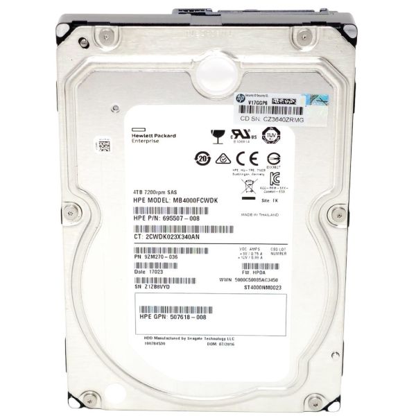 HP 4TB 6G SAS 7.2K 3.5in DP MDL (695510-S21-RFB)