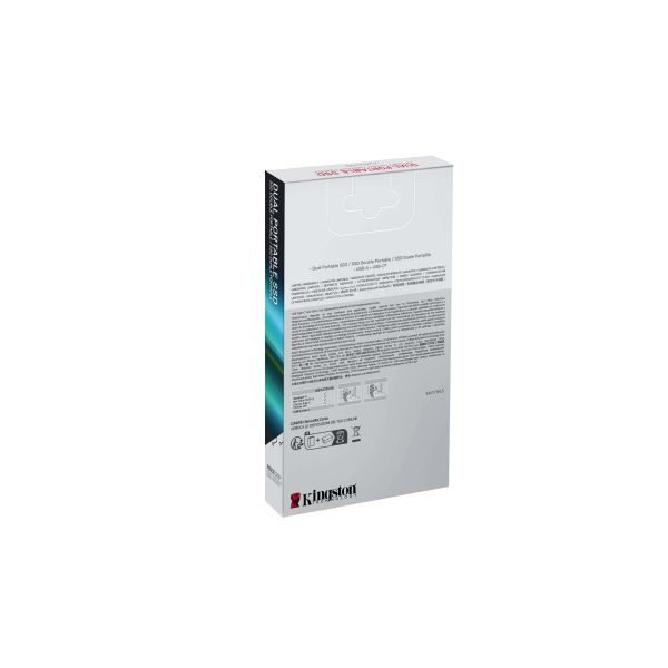 Kingston Technology 2TB Draagbare SSD met Dual USB-A/C, tot 1050MB/s USB 3.2 Gen 2 (SPSD/2TB)