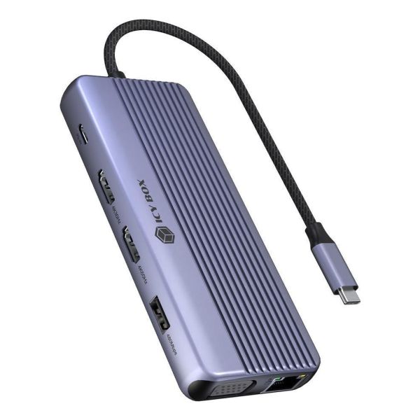 ICY BOX IB-DK4062-CPD Bedraad USB 3.2 Gen 1 (3.1 Gen 1) Type-C Antraciet (IB-DK4062-CPD)